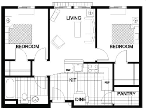 2BR/1BA - Meridian 