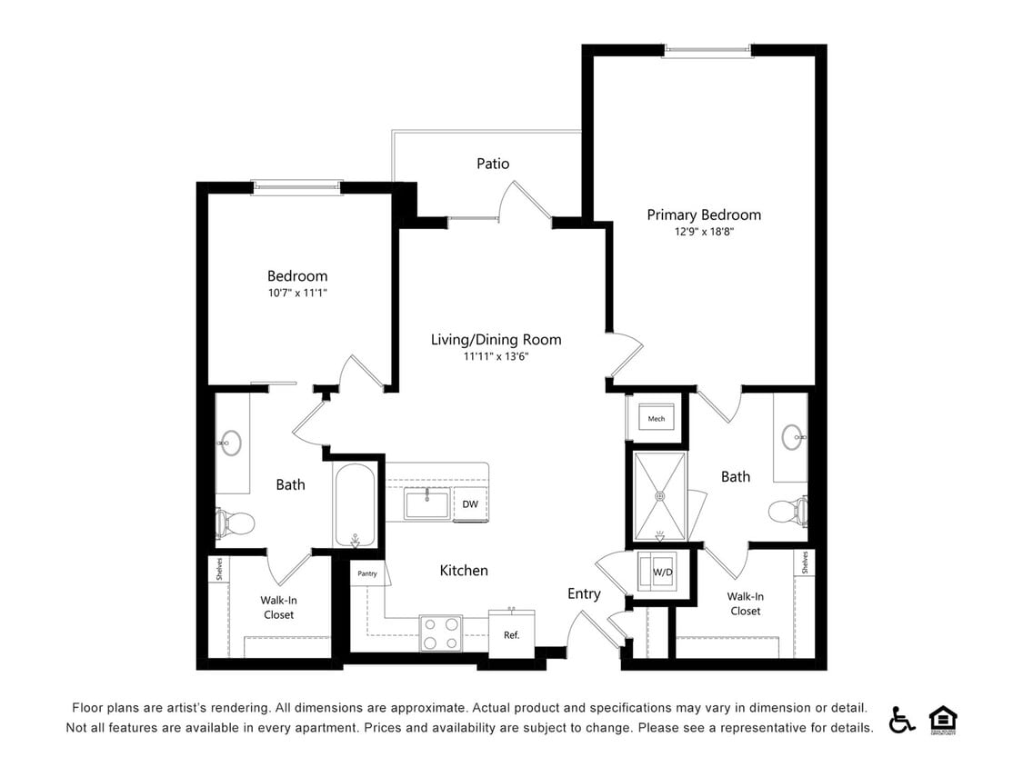 2x2D | 2x2 | 1102 sq ft - 2x2D