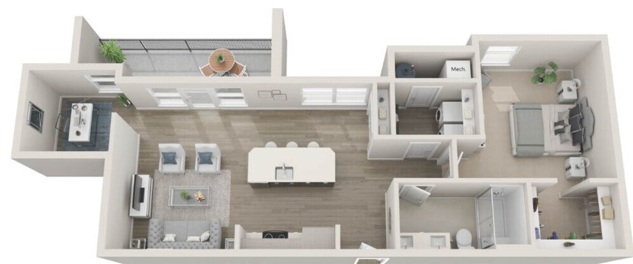 Floor Plan - Cadenza - One bedroom + Den