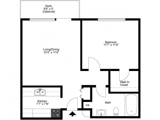 1BR/1BA - 1 Bedroom Standard