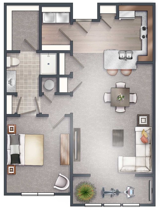 Floor Plan - 1 Bedroom w/Sunroom