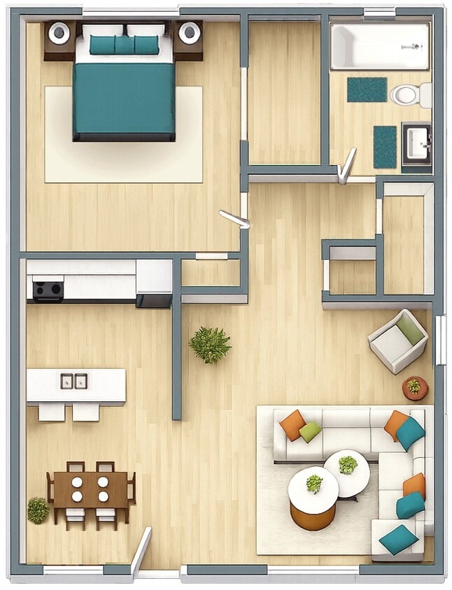Floor Plan - One Bedroom One Bath