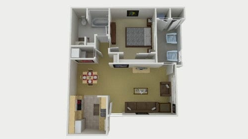 Garden I - 1 Bedroom 1 Bath Plan B