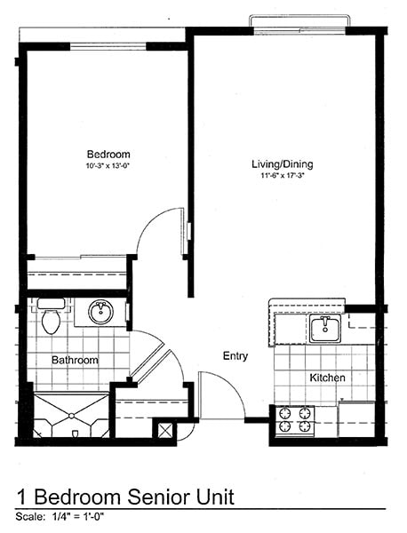 1BR/1BA - 1-Bedroom
