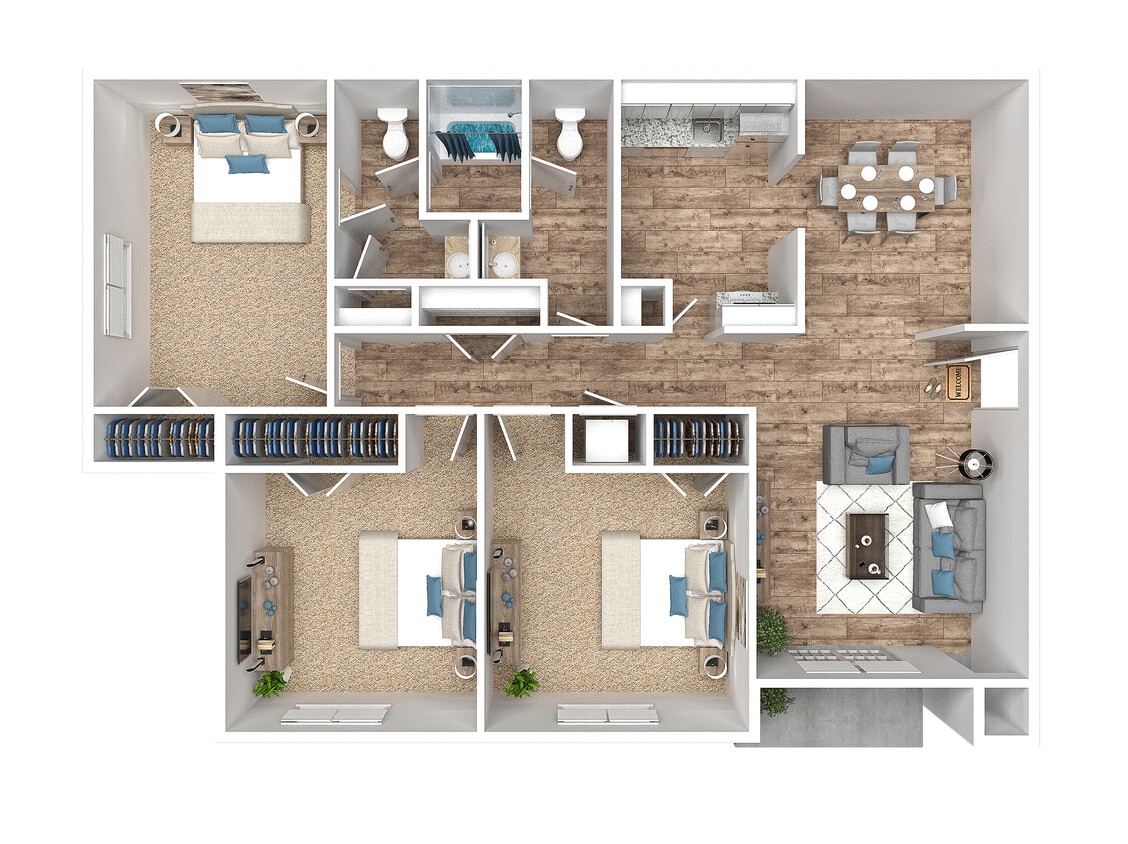 3 bedroom 2 bathroom - The Sequoyah