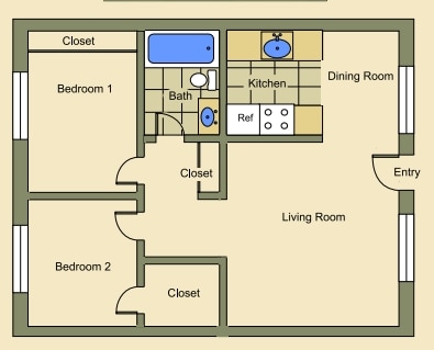 2BR/1BA - B1