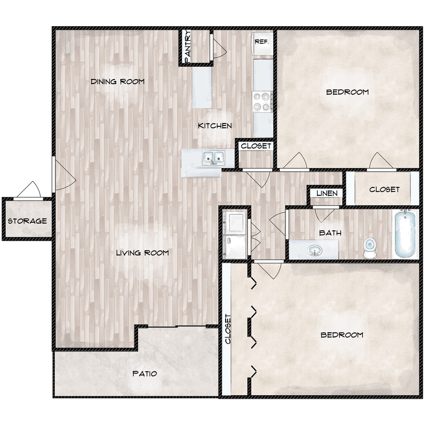B3 - 2x1 - 913 sqft (2x1C-R) - B3