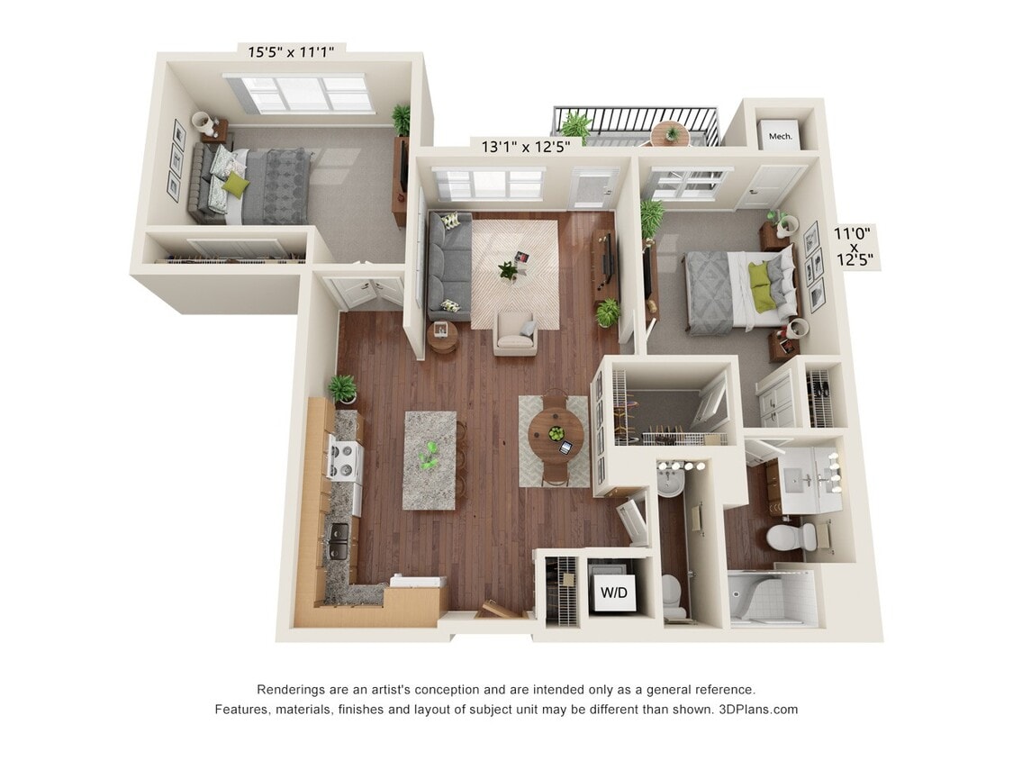 Floor Plan - Two Bedroom - E