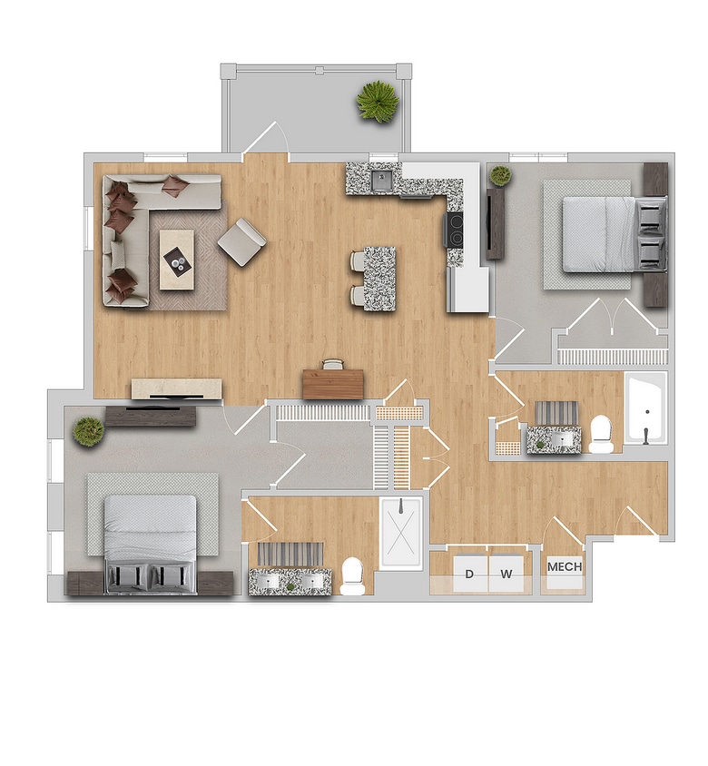 Cambria | 2x2 | 1177 sf - Cambria