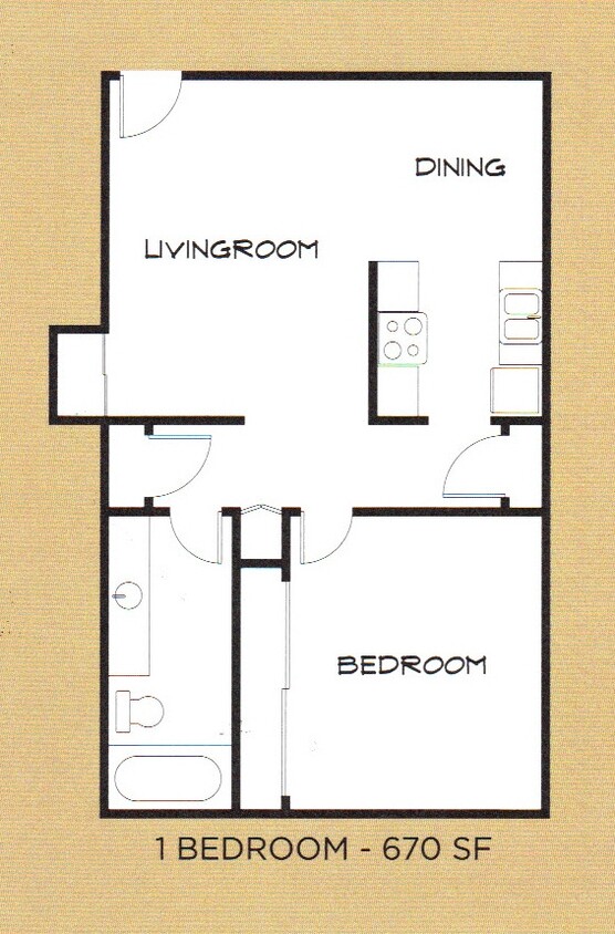 Floor Plan - 1x1 Deluxe