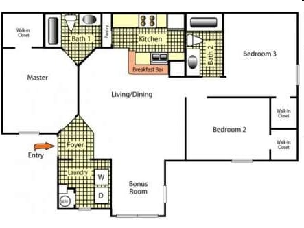 3BR/2BA - Three Bedroom Two Bath