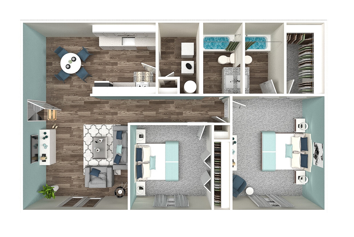 Floor Plan - Two Bedroom Two Bathroom