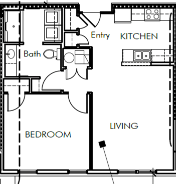 Floor Plan - 1 Bedroom