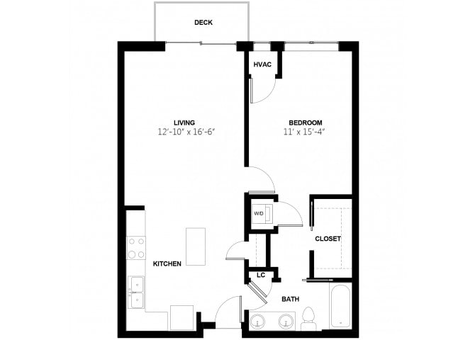 Floor Plan - One Bedroom 5