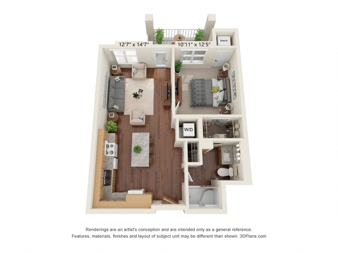 Floor Plan - One Bedroom 1A