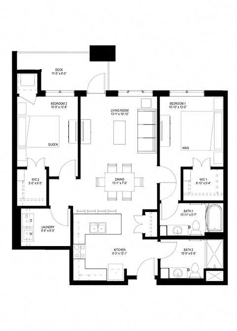 Floor Plan - Two Bedroom - E 