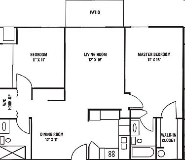 2BR/2BA - F1 - 2 Bedroom, 2 Bath with Greatroom and Firep...