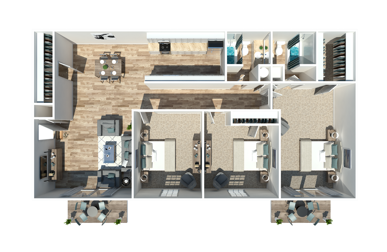 Three Bedroom Two Bathroom - 3 Bedrooom 2 Bath