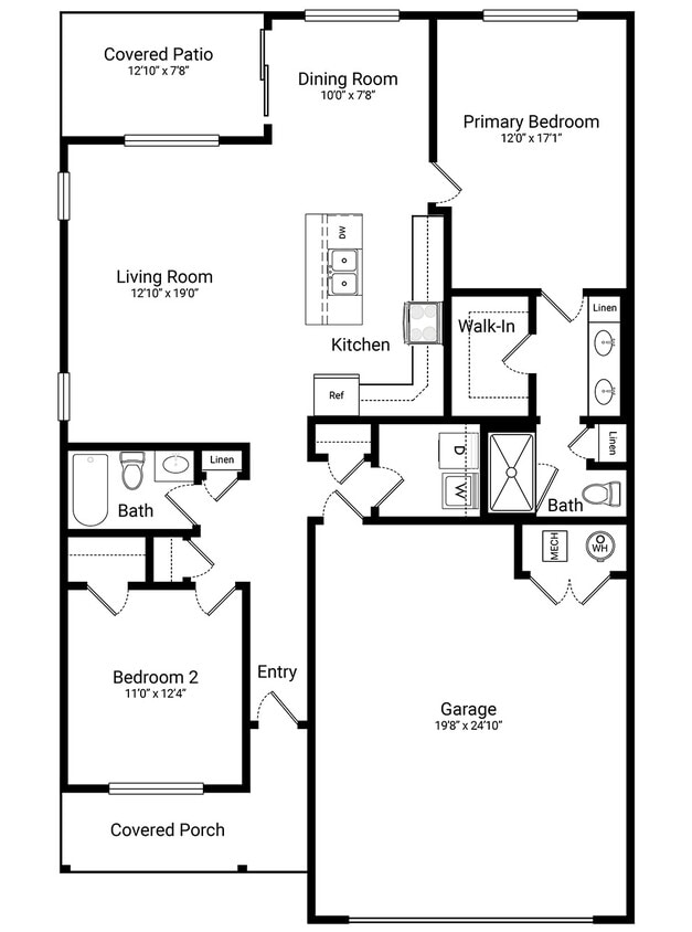Brookside 2 Bed 2 Bath 1300 Sq Ft - Brookside