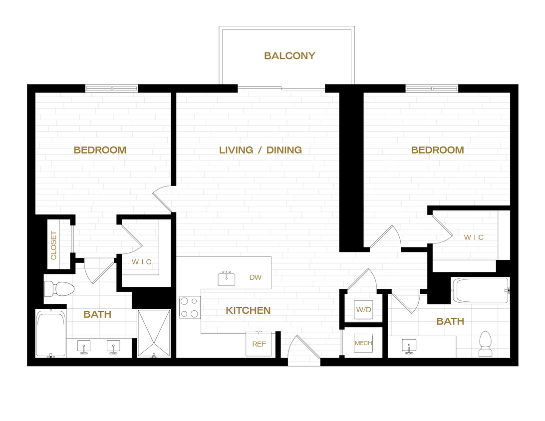 Floor Plan - 2 Bed/2 Bath-B4