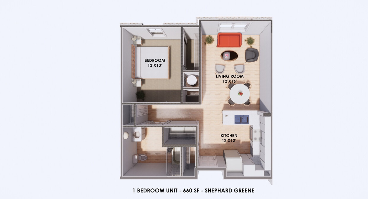 Floor Plan - 1 Bedroom