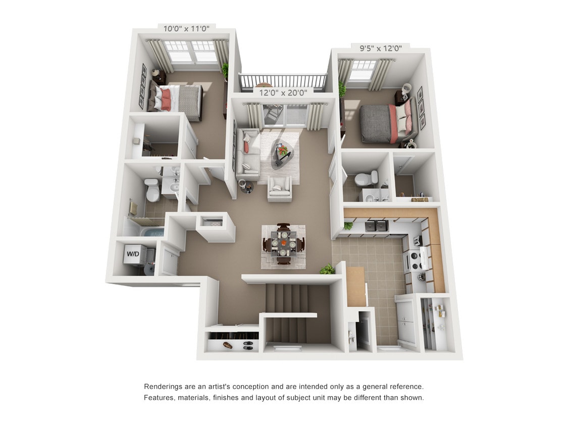 Floor Plan - 2 Bedroom 1.5 Bathroom