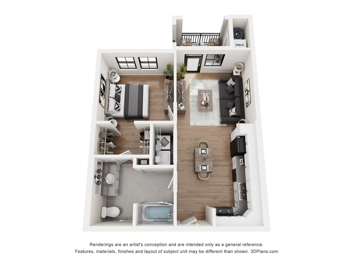 Floor Plan - One Bedroom