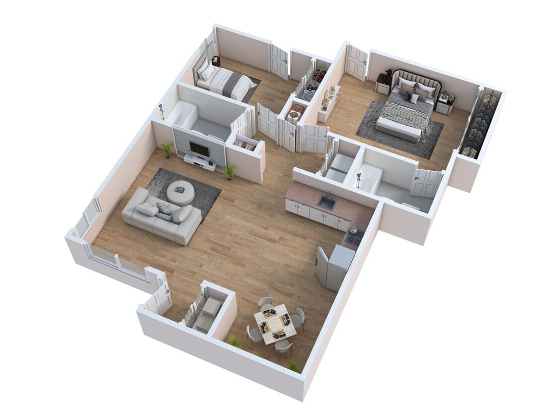 Floor Plan - Two Bedroom Two Bath Villa