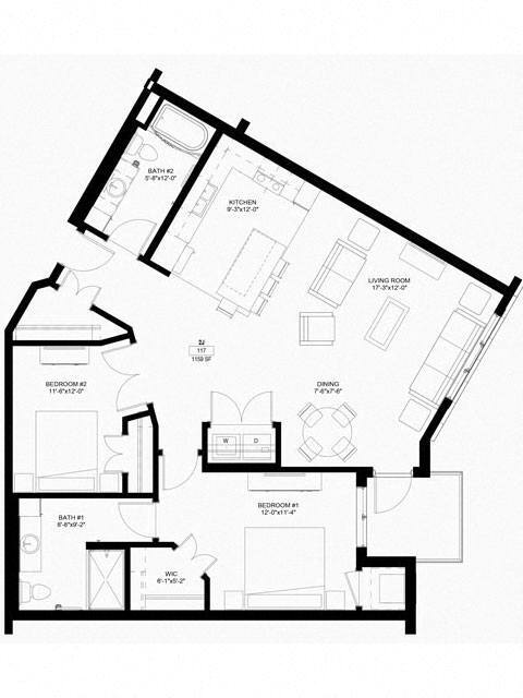 Floor Plan - Two Bedroom - J
