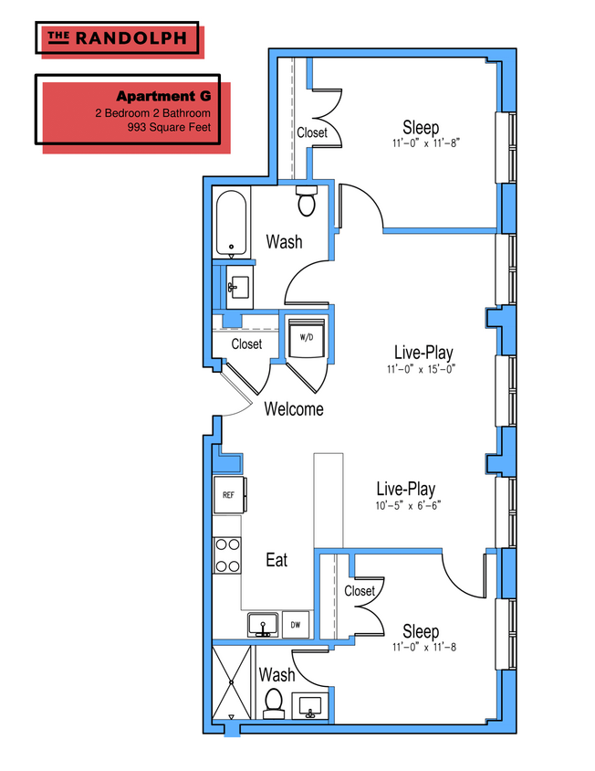 Floor Plan - 2Bed 2Bath G