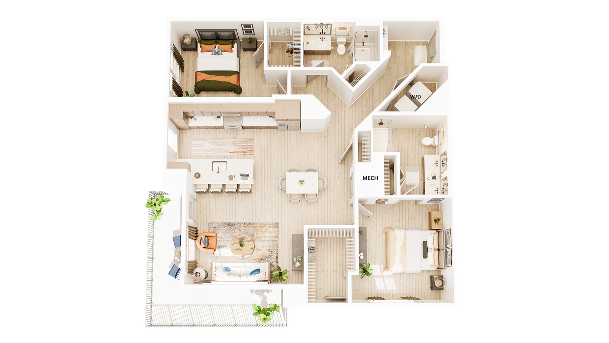 B2 | 2x2 | 1382 sf - B2