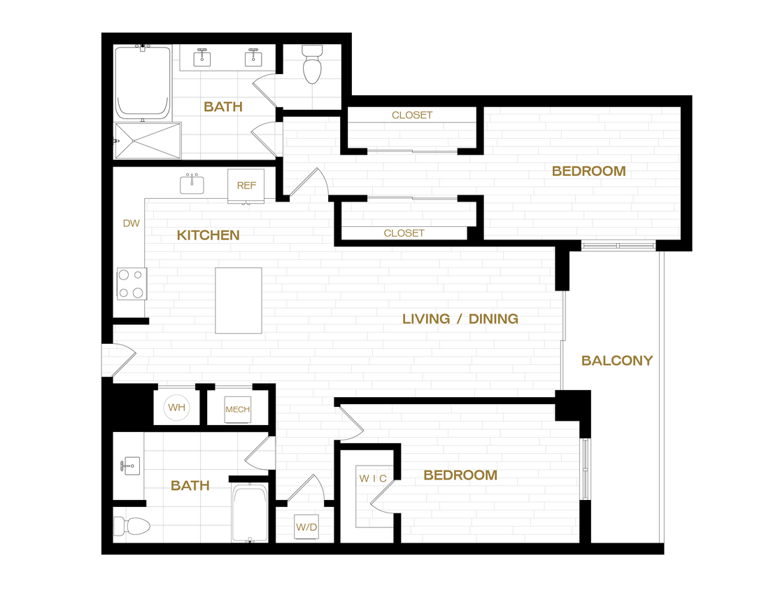 Floor Plan - 2 Bed/2 Bath-B7