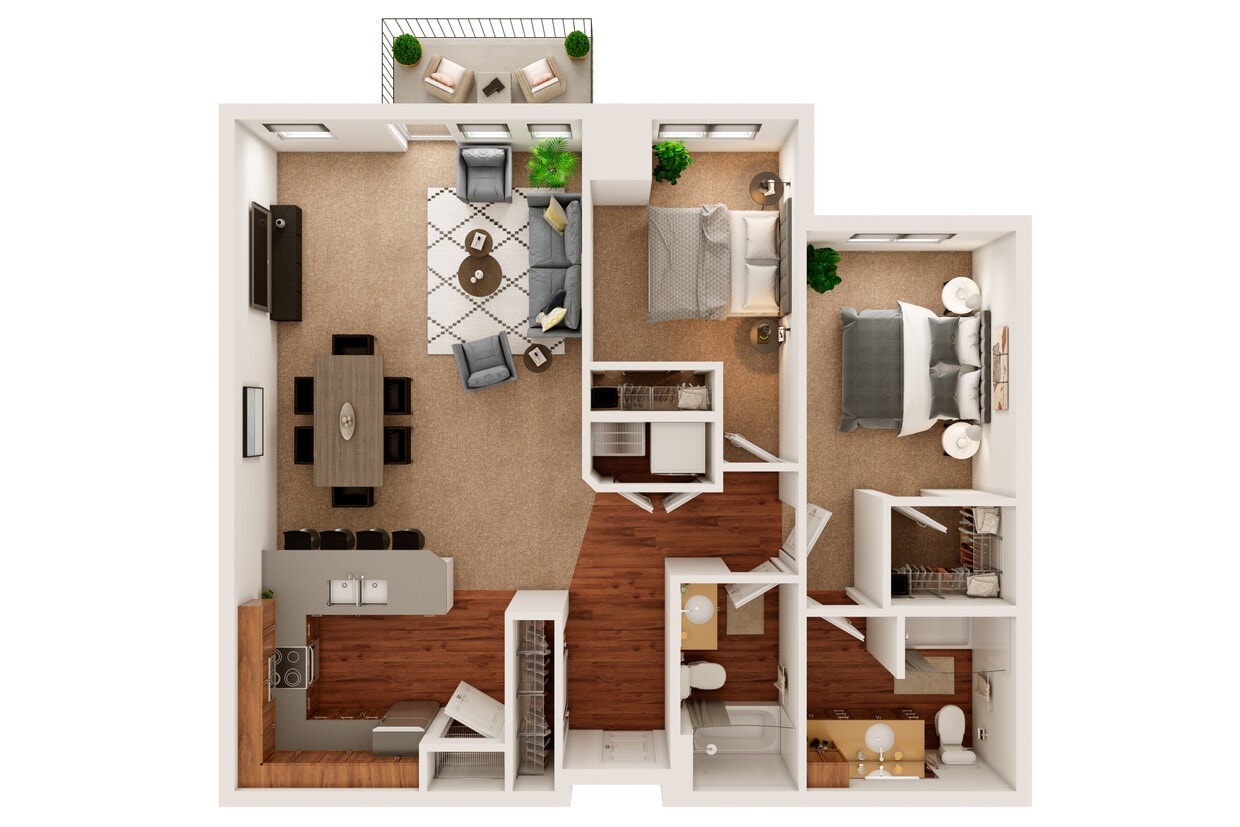 Floor Plan - 2x2 - D8