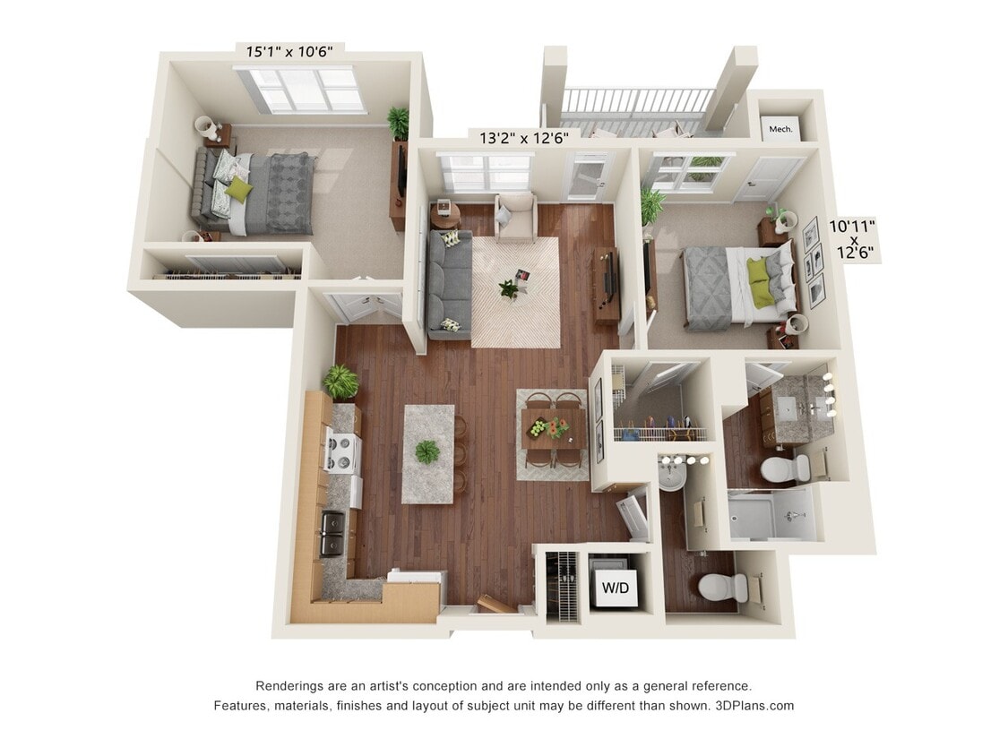 Floor Plan - Two Bedroom 2E
