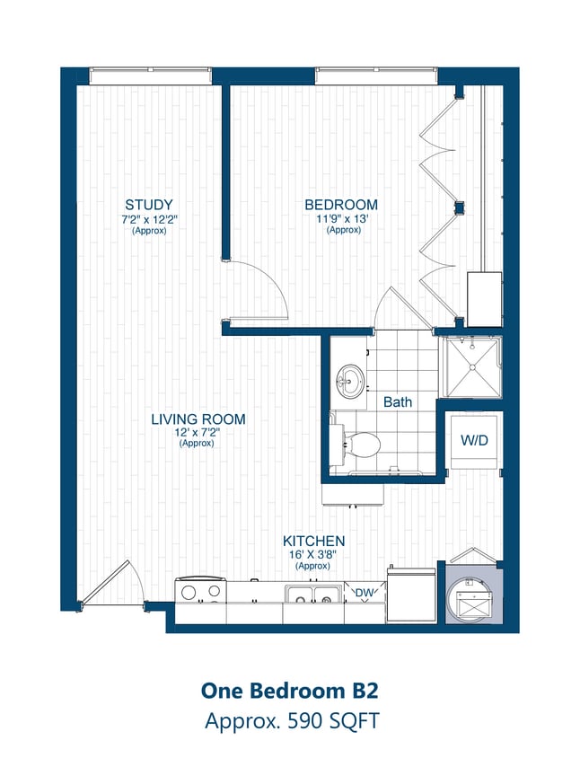 Floor Plan - 1-Bed B2