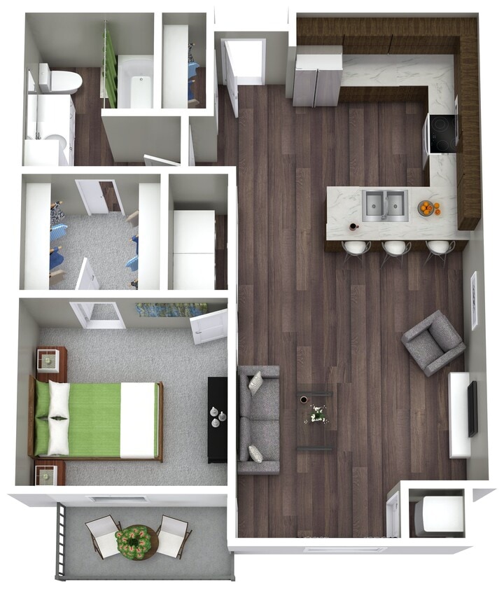 Floor Plan - 1 bedroom 1 bathroom