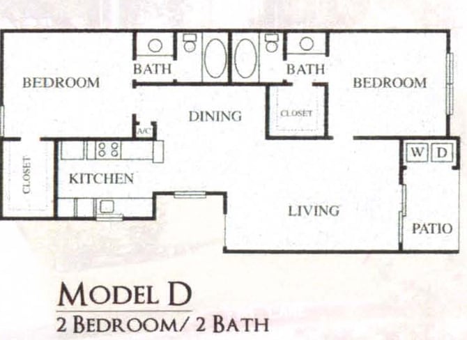2BR/2BA - 2BR, 2BTH - D