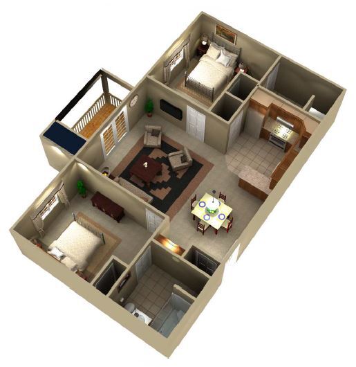 Floor Plan - 2 Bed/ 1.5 Bath