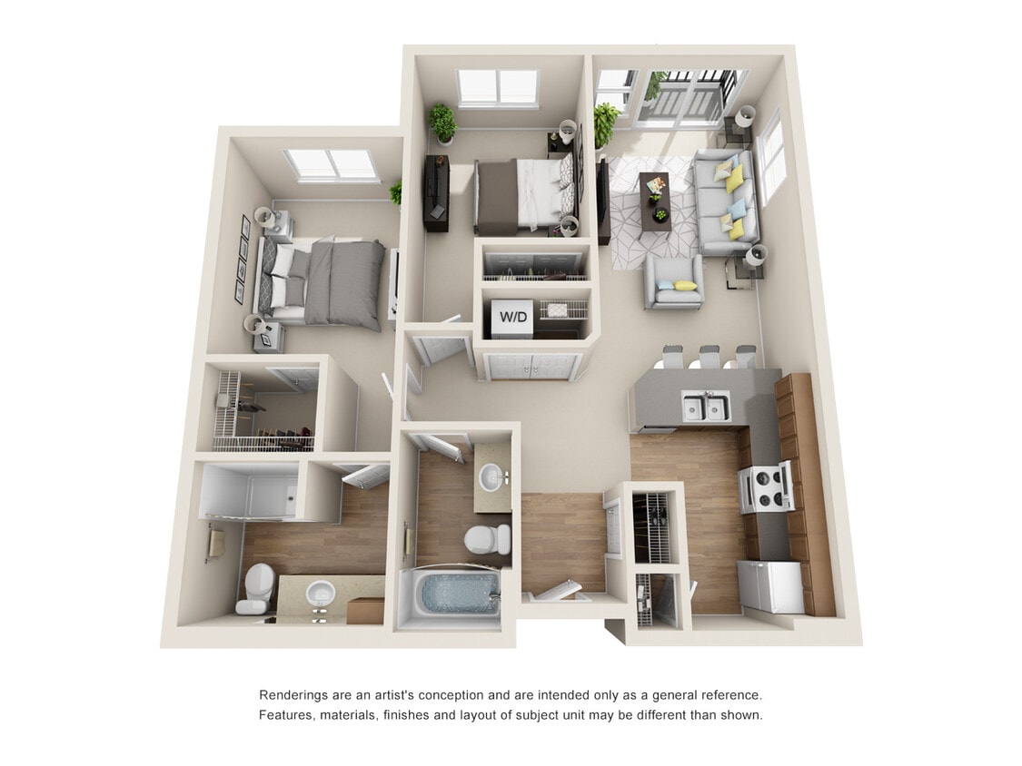 2 Bedroom / 2 Bathroom - 2x2 - D1