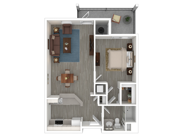 A2 | 1x1 | 745 sq ft - A2