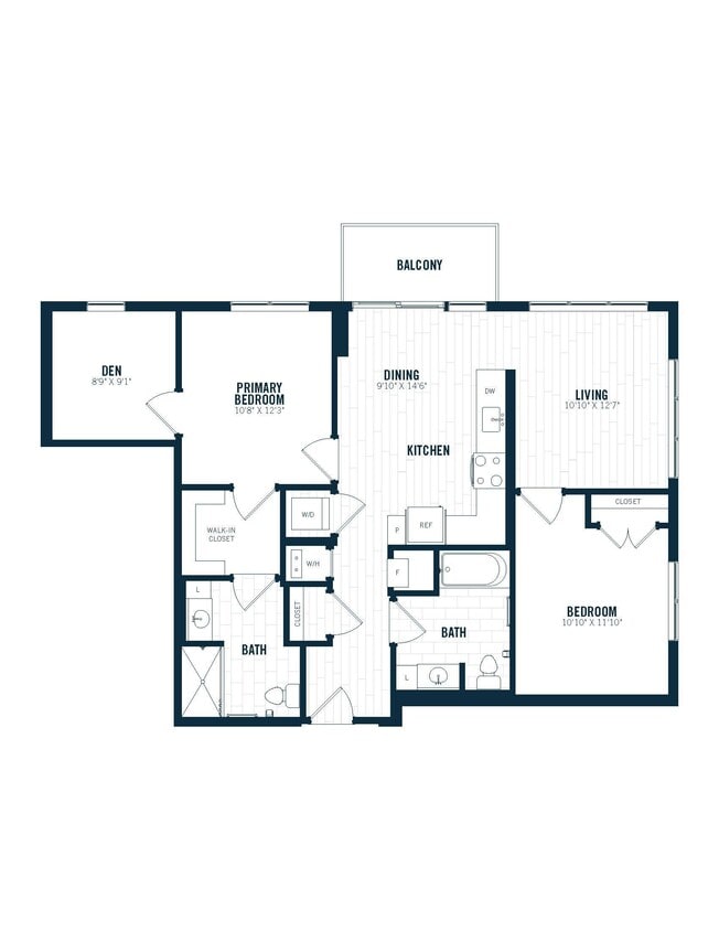 Floor Plan - C4D | 2 Bed | 2 Bath | Den