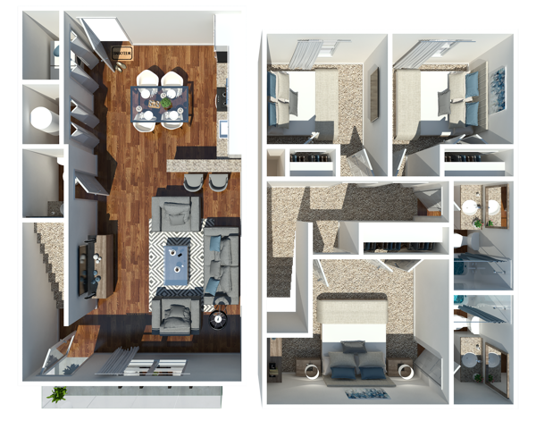Three Bedroom Two and Half Bathroom - 3 Bedroom 2.5 Bath