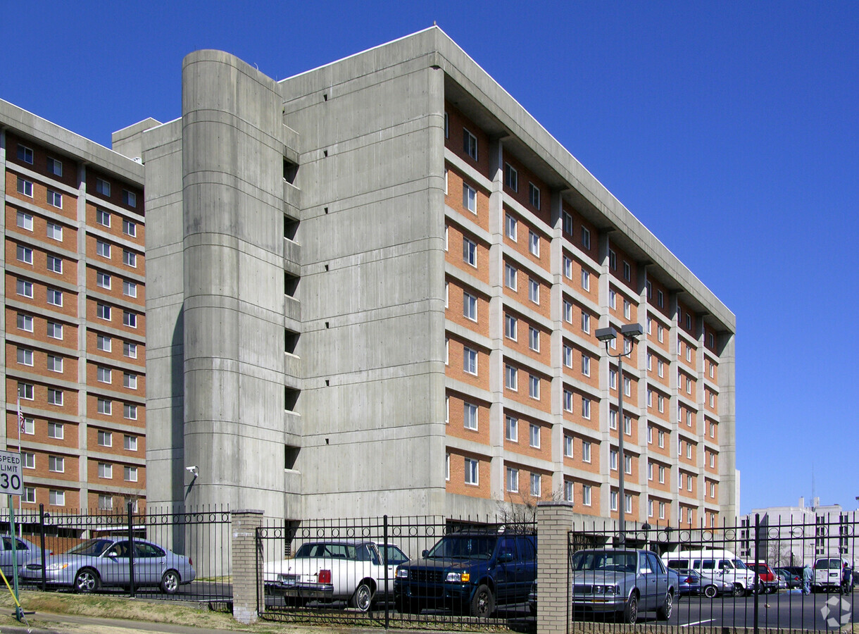 From the southwest - Princeton Towers Apartments