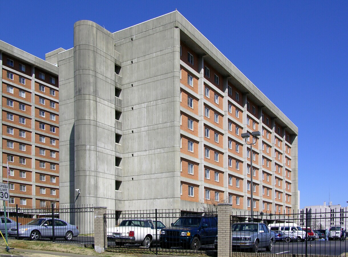 From the southwest - Princeton Towers Apartments