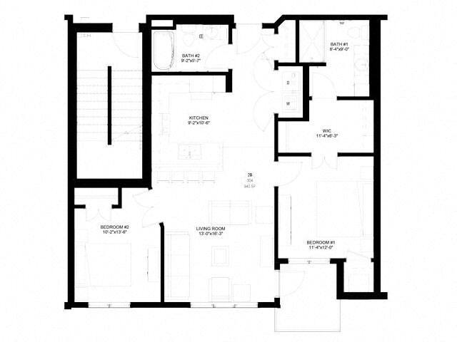 Floor Plan - Two Bedroom - B