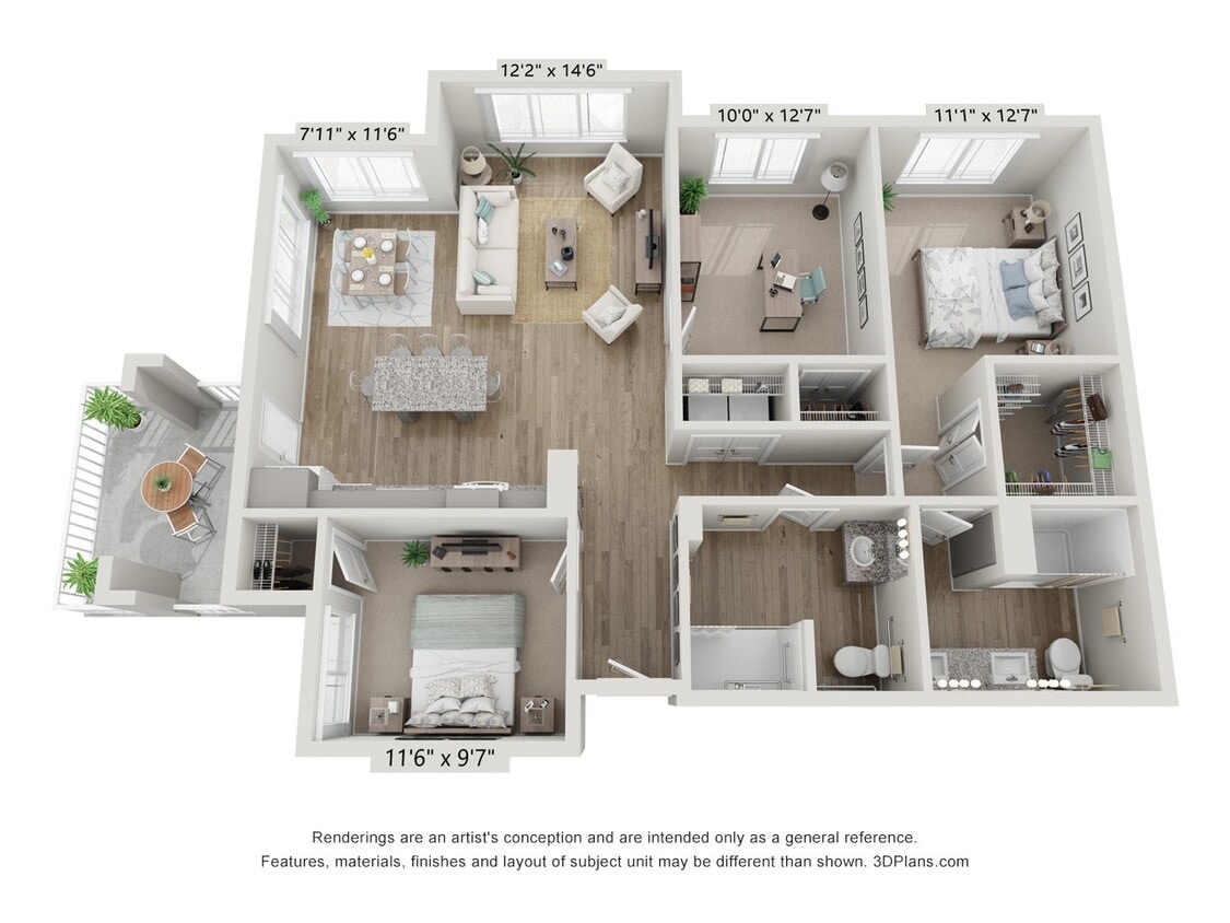 Floor Plan - 3A (Wheelchair Accessible)