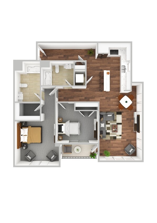 Floor Plan - Two Bedroom Two Bath