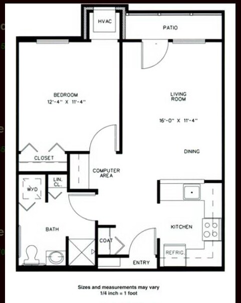 1BR/1BA Traditional - 1BR/1BA Traditional