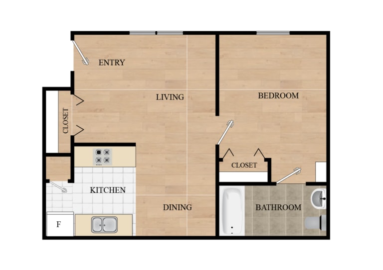 Floor Plan - 1 Bedroom C