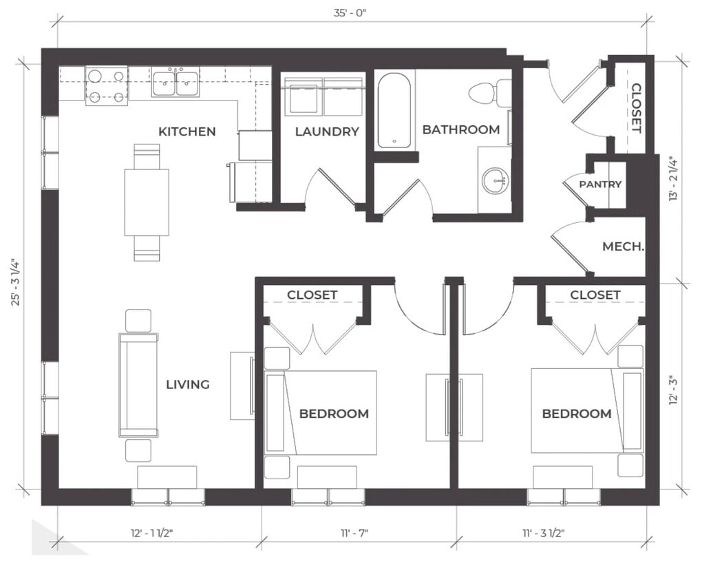 2 Bedreeom (C2) 880 sq ft - Two Bed - 880 Sqft
